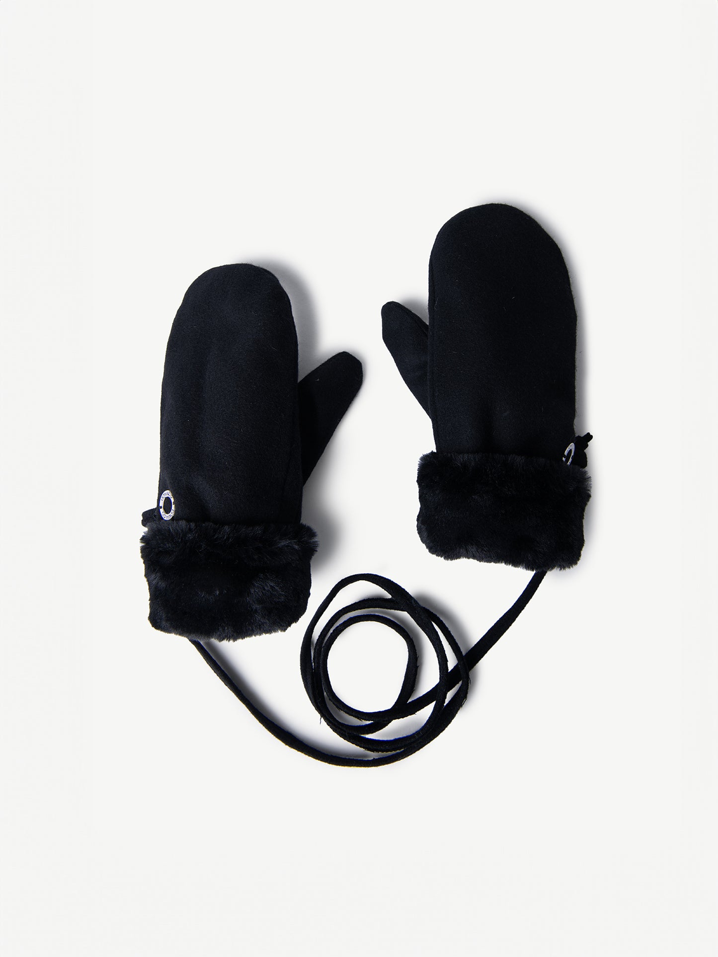 Black Cashmere Wool Mittens
