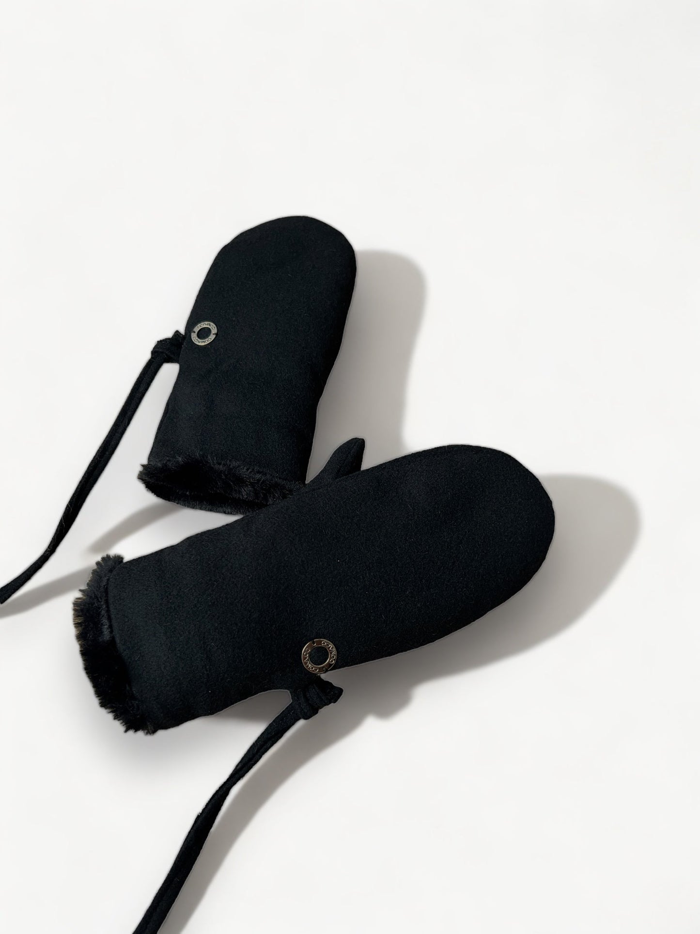 Black Cashmere Wool Mittens