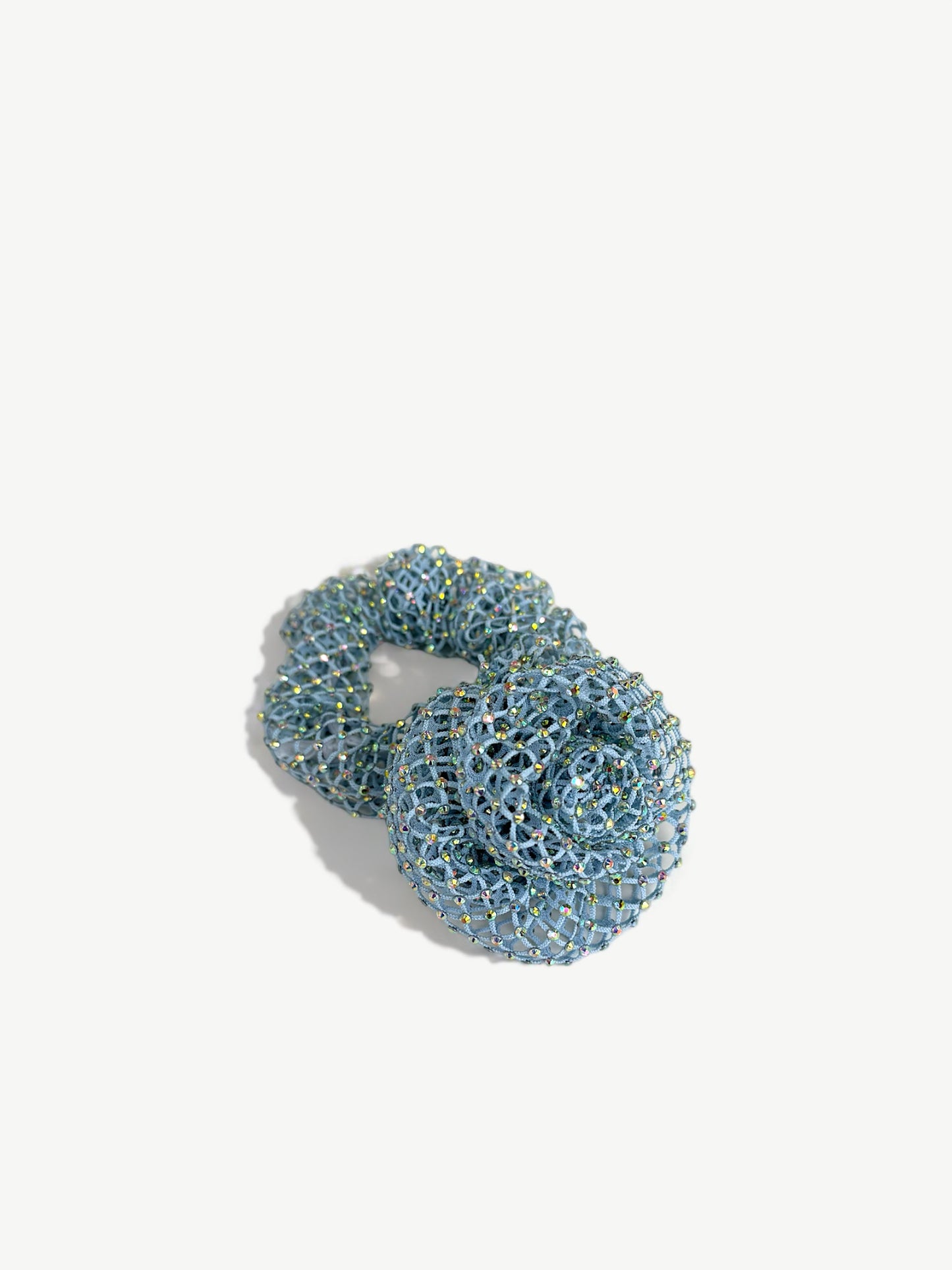 ROSE Rhinestone Scrunchie / Aqua