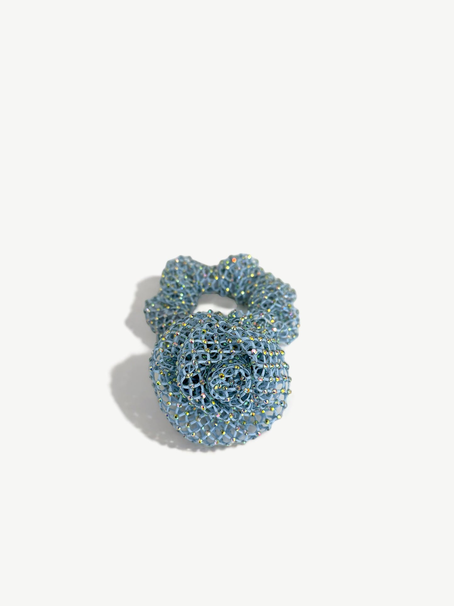 ROSE Rhinestone Scrunchie / Aqua