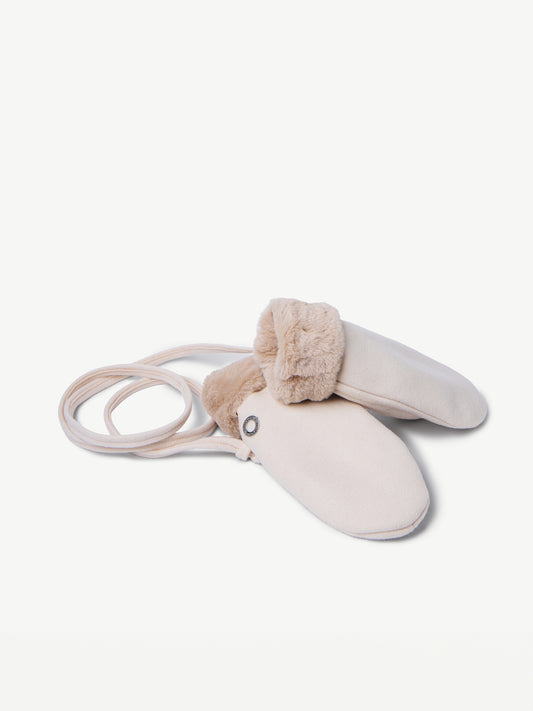 Cream Cashmere Wool Mittens