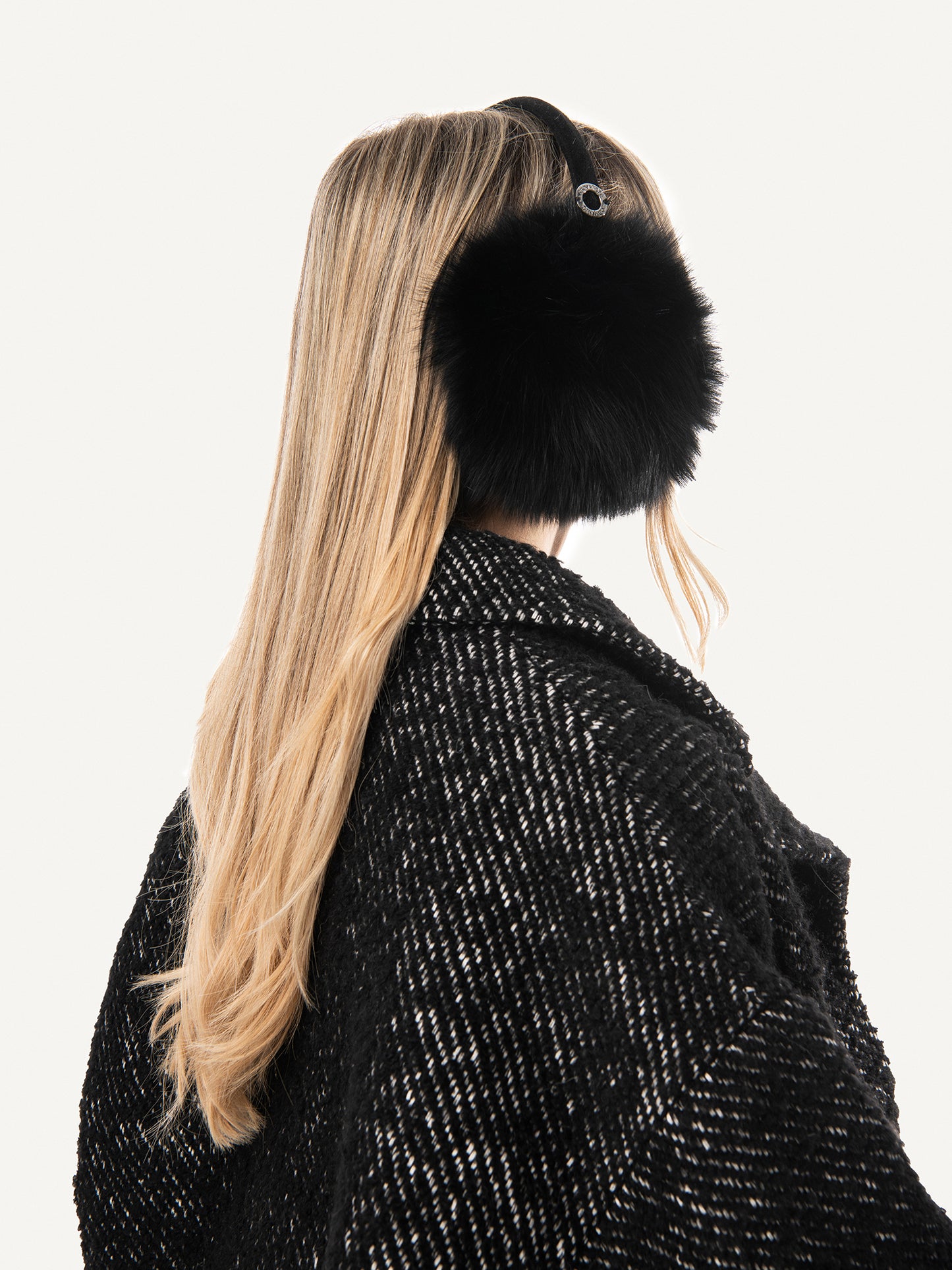 Black Fox Fur Ear Muffs