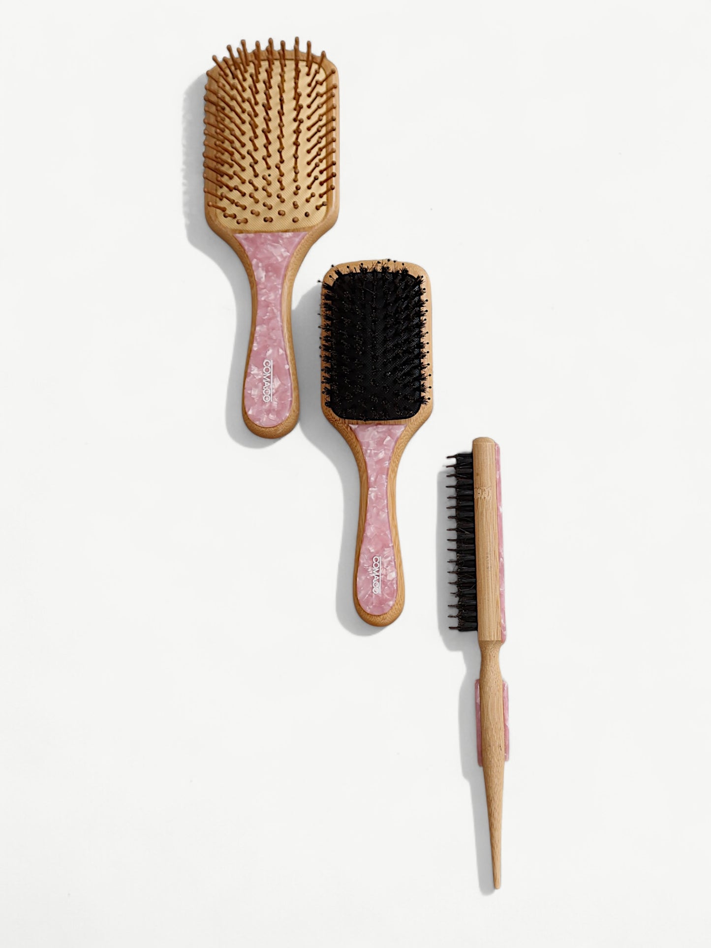 Large Bamboo Hair Brush | Pink Sugar