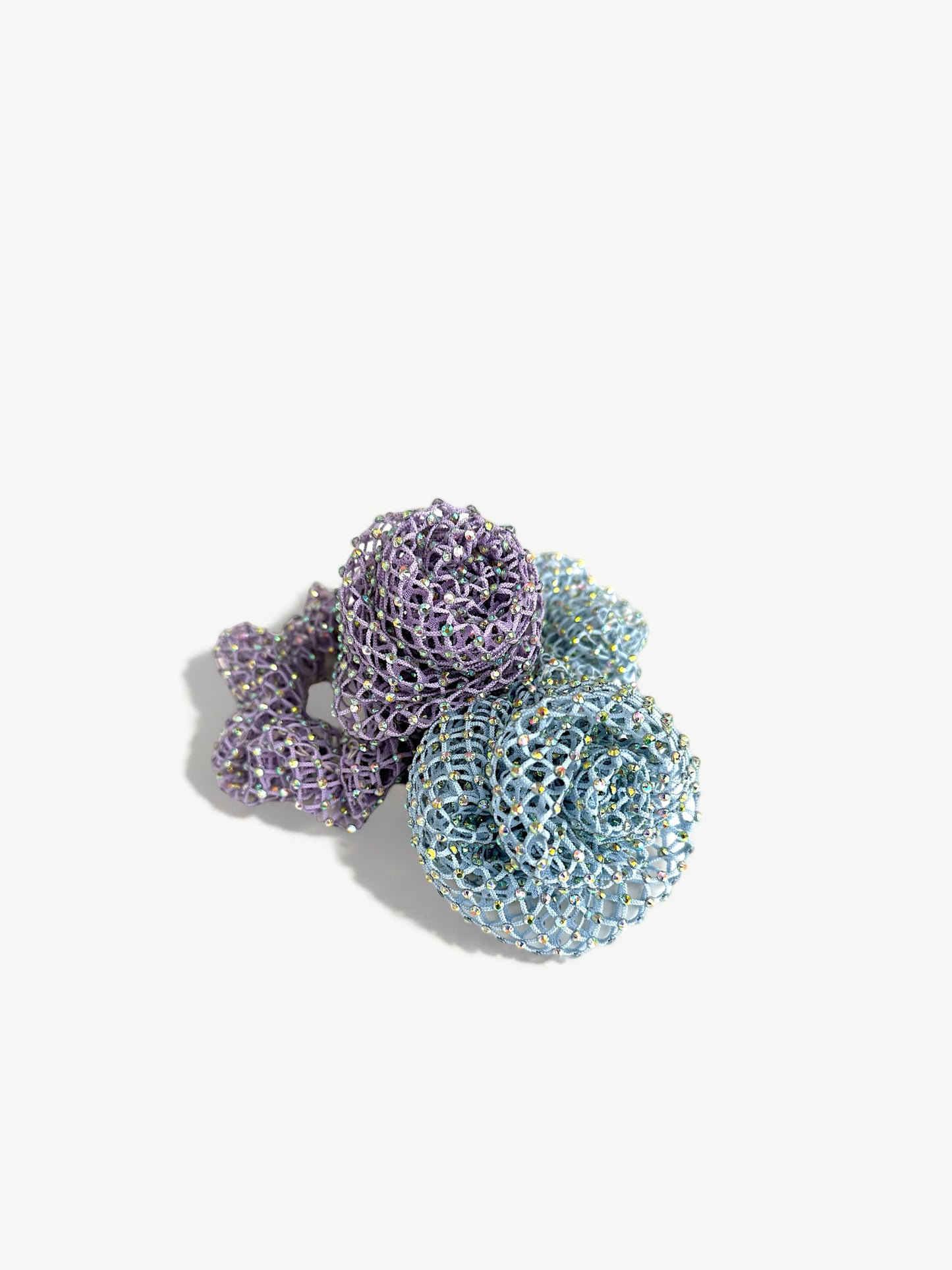 ROSE Rhinestone Scrunchie / Aqua