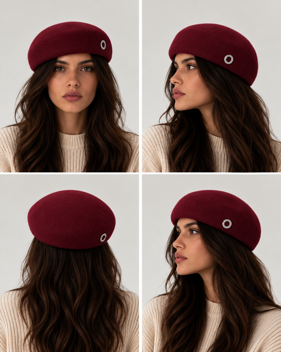 Felt Berret Hat | Burgundy