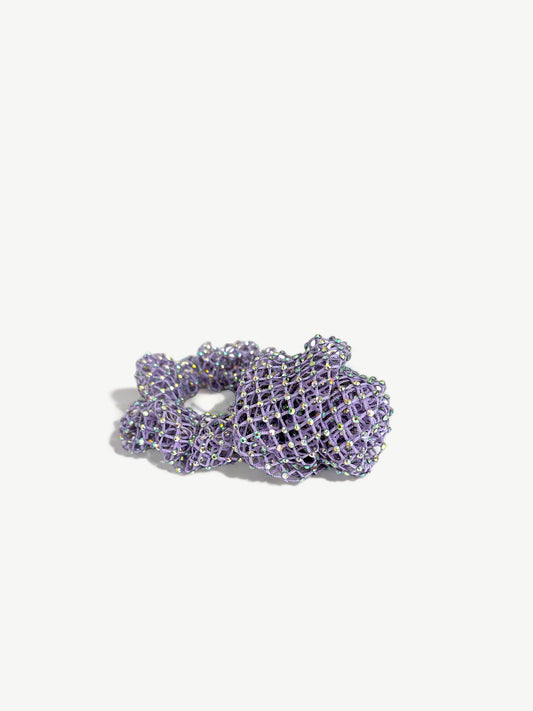 ROSE Rhinestone Scrunchie / Lilac