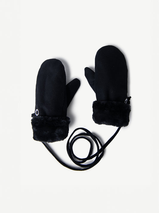 Black Cashmere Wool Mittens