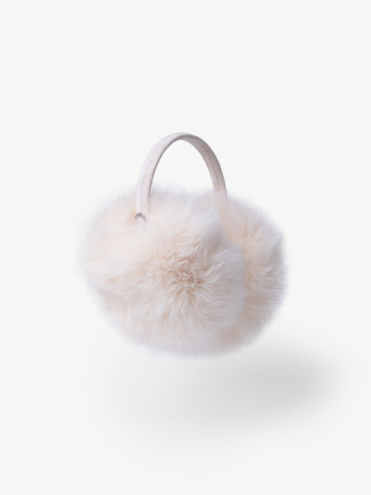 Ivory Fox Fur Ear Muffs