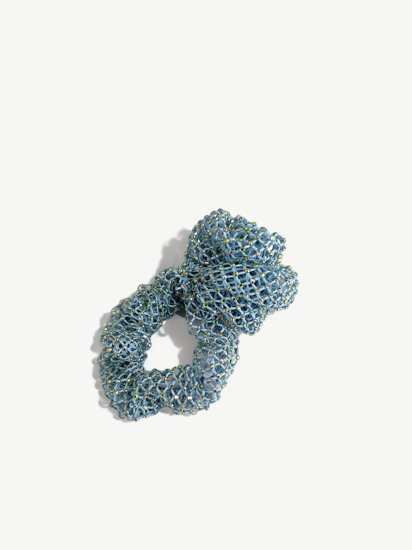 ROSE Rhinestone Scrunchie / Aqua