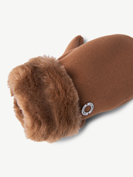 Tan Cashmere Wool Mittens