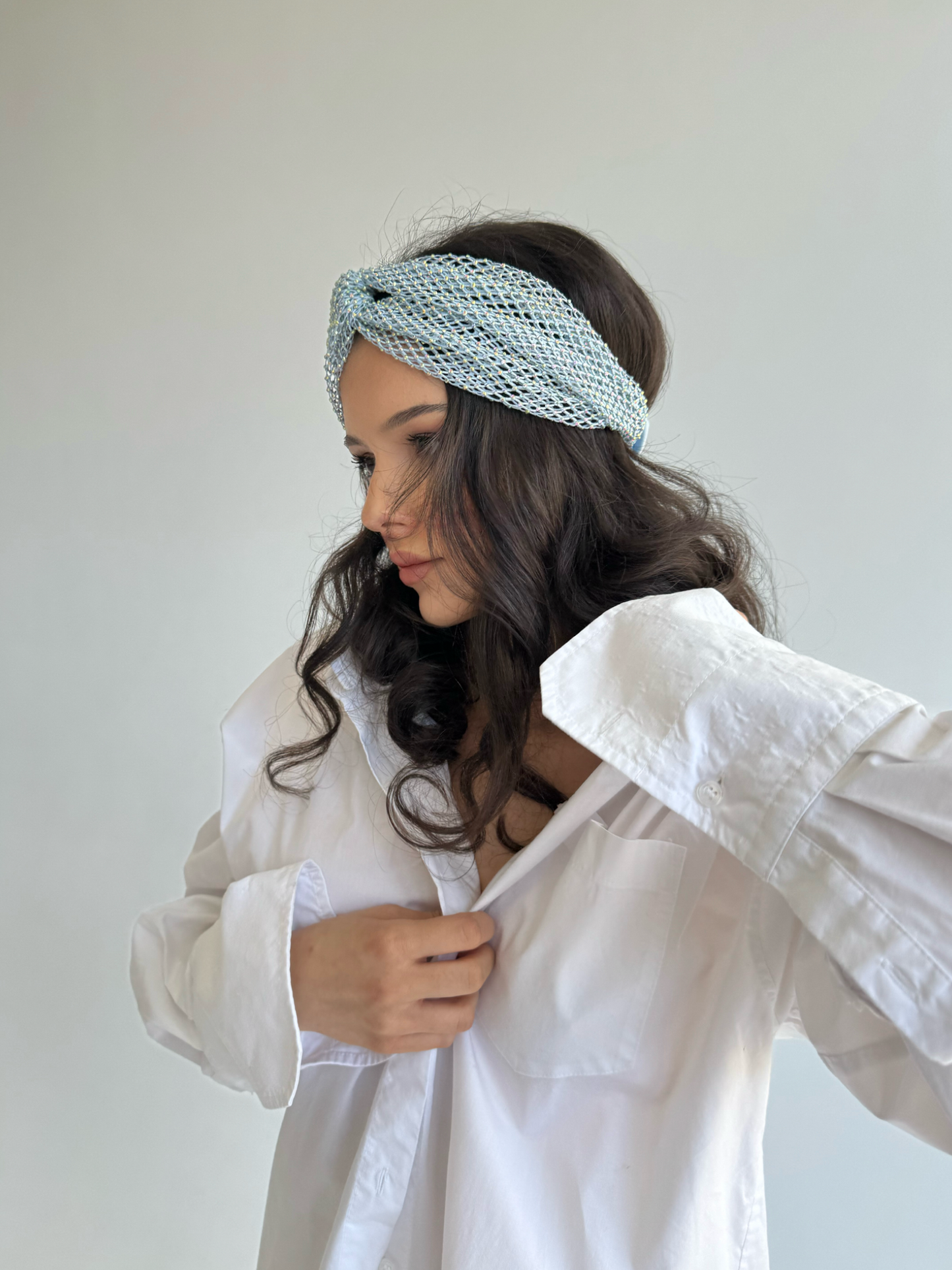 RHINESTONE Sky Blue Turban