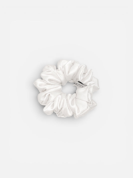 White | SILK Small Scrunchie