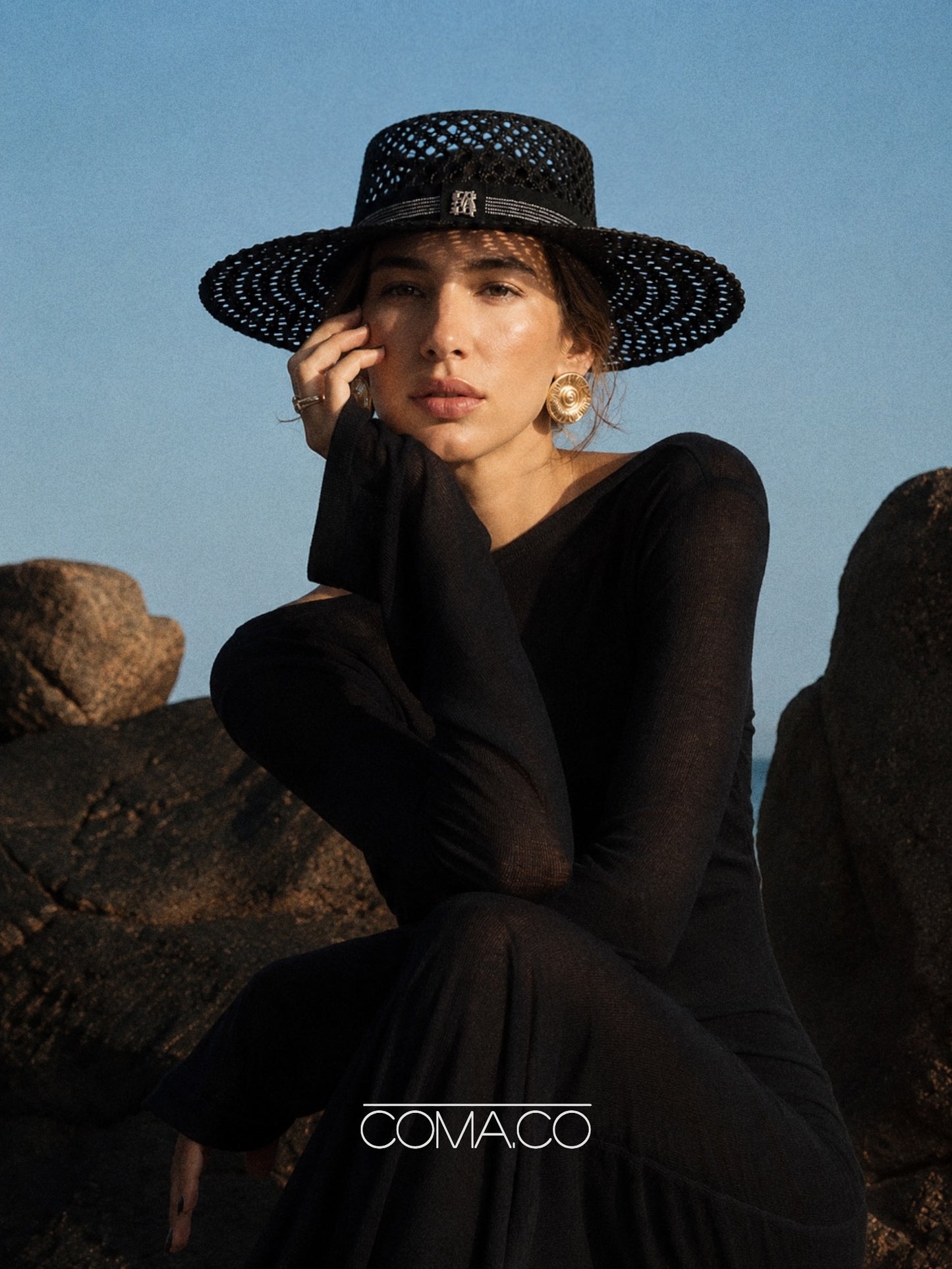 Noir Hat | Raffia Straw